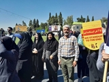 حضور بسیجیان مرکز آموزشی درمانی حضرت زینب(س)در راهپیمایی روز جهانی قدس